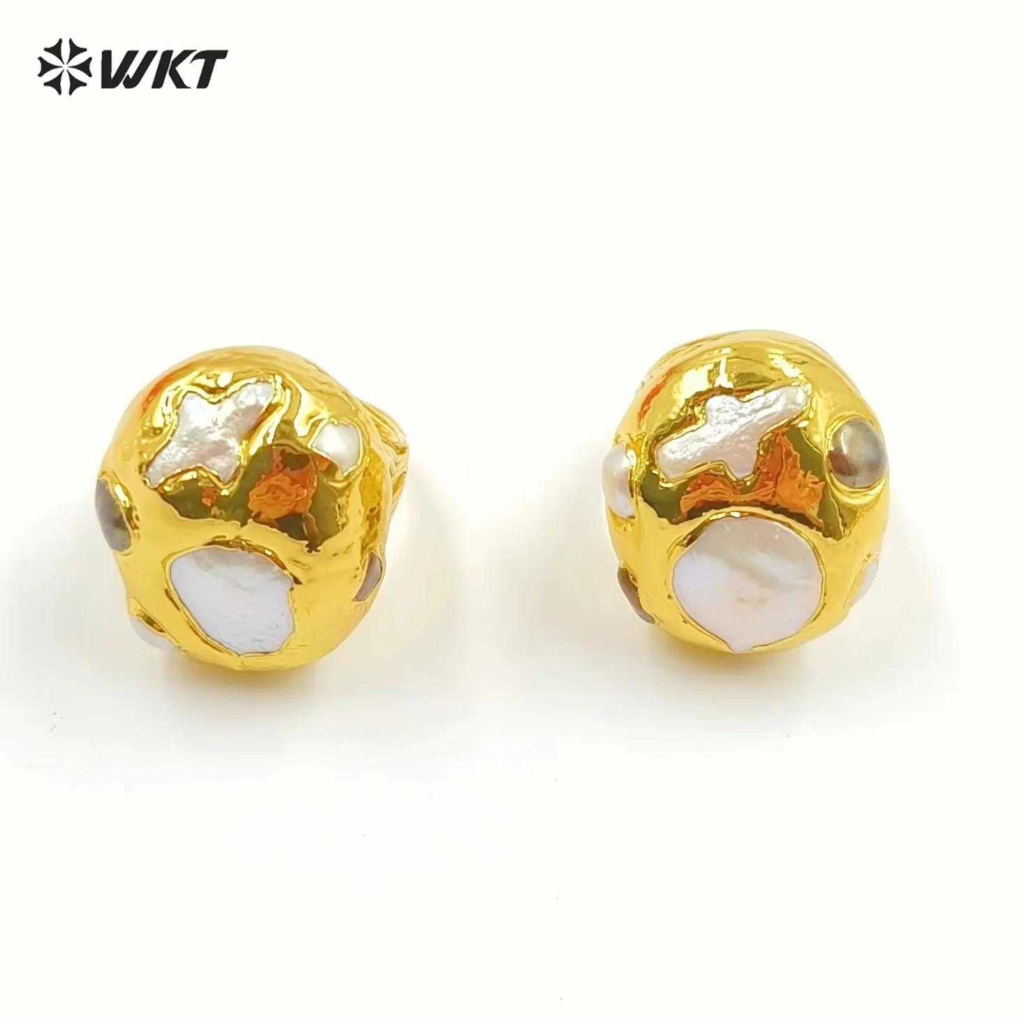 

WT-MPR073 Wholesale Fashion 18K Real Gold Plated Resist Tarnishable Natural Freshwater Pearl Ring For Friend Gift