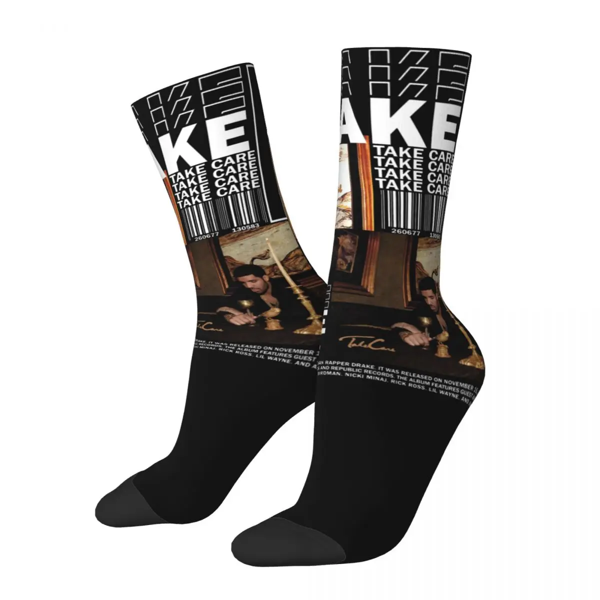 

Cool Drake Take Care Album Theme Print Socks Accessories All Season Hip Hop Rapper Drizzy Super Soft Long Socks Sweat Absorbing