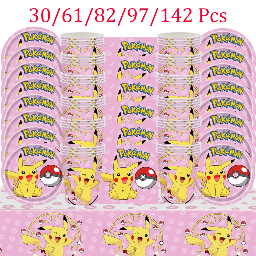 For 10/20 people Pink Pokemon Party Decorations Pikachu Paper Plates Cups Napkins Kits Children Boy Girl Birthday Party Supplies
For 10/20 people Pink Pokemon Party Decorations Pikachu Paper Plates Cups Napkins Kits Children Boy Girl Birthday Party Supplies