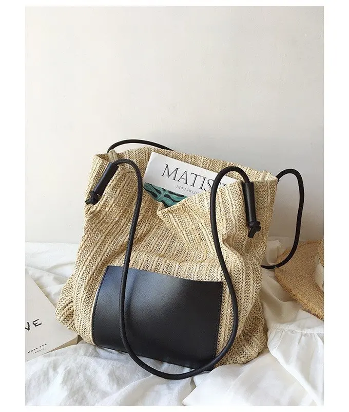 JIOMAY Eco-Luxury Straw Tote - Designer Beach Bag 27 S727ae70531ec4d75a905db75a2acdbc6M