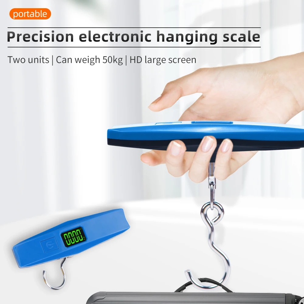 

50kg/10g Portable Digital Scale Electronic Luggage Scale Baggage Weigh Balance Travel Suitcase Hanging Scales kg/lb/g/oz