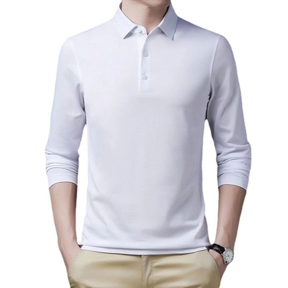 Fashion Autumn Spring Men's Long Sleeve Polo-Collar Cotton Solid Black White Business T-shirt Youth T Shirts Tees Top
Fashion Autumn Spring Men's Long Sleeve Polo-Collar Cotton Solid Black White Business T-shirt Youth T Shirts Tees Top