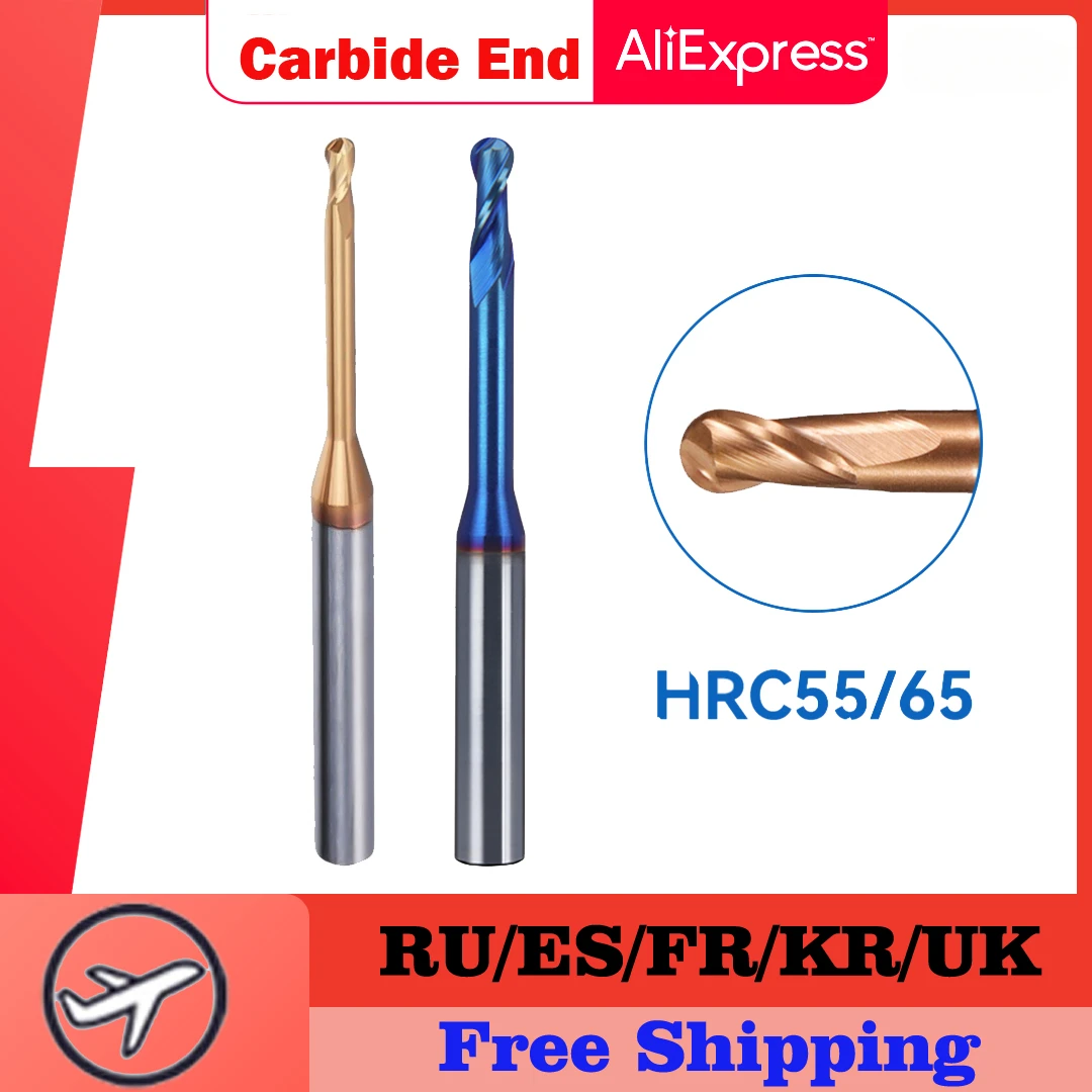 HRC55 HRC65 Carbide Long Neck Ball Nose End Mills CNC Deep Groove Cutter Milling Cutter Router Bit Knife R0.15 R1 Endmills
HRC55 HRC65 Carbide Long Neck Ball Nose End Mills CNC Deep Groove Cutter Milling Cutter Router Bit Knife R0.15 R1 Endmills