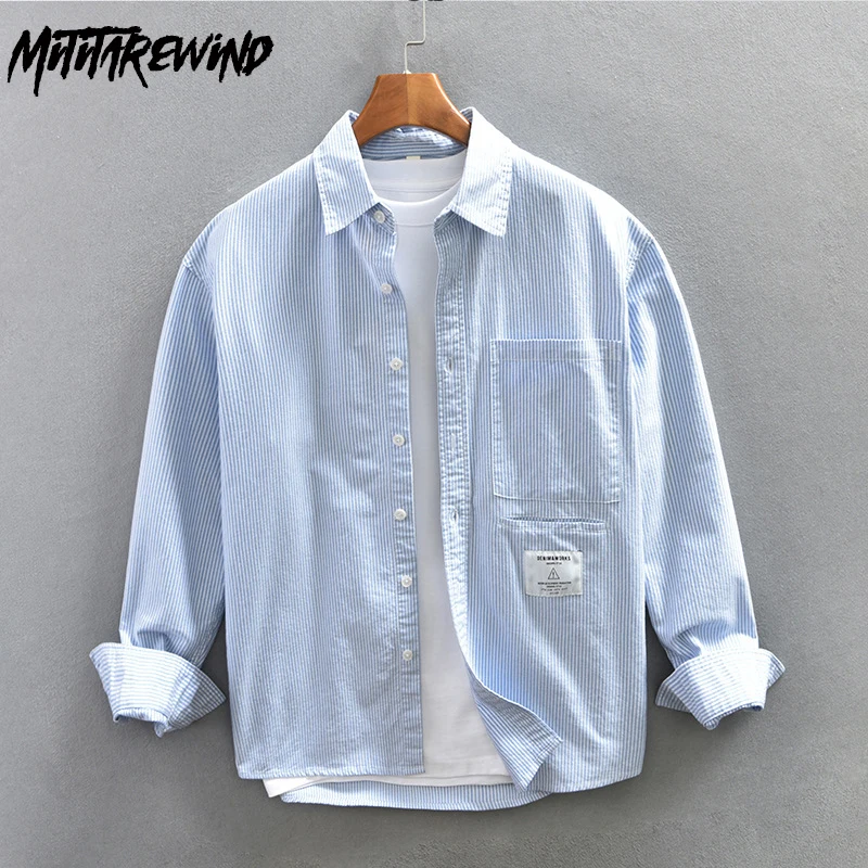 Japanese Style Mens Shirts Spring Autumn Daily Causal Shirts Pure Cotton New in Shirts Loose Long Sleeve Striped Shirt Fashion
Japanese Style Mens Shirts Spring Autumn Daily Causal Shirts Pure Cotton New in Shirts Loose Long Sleeve Striped Shirt Fashion