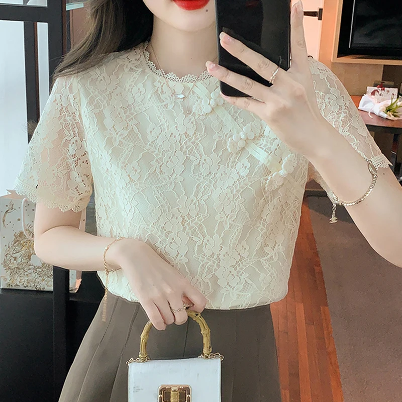 Элегантная повседневная кружевная рубашка для женщин, лето 2023, модная Корейская блузка с коротким рукавом, женская одежда, винтажные женские топы, блуза 25495
Элегантная повседневная кружевная рубашка для женщин, лето 2023, модная Корейская блузка с коротким рукавом, женская одежда, винтажные женские топы, блуза 25495