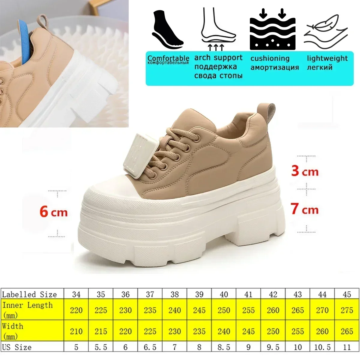 Krasovki 10cm 2024 Women Platform Wedge Sneaker Autumn Genuine Leather Waterproof Punk Heel Women Casual Shoes Zapatillas
Krasovki 10cm 2024 Women Platform Wedge Sneaker Autumn Genuine Leather Waterproof Punk Heel Women Casual Shoes Zapatillas