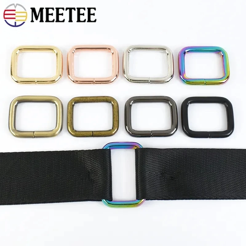

30pcs 13-50mm Meetee Rectangle Metal O D Ring Buckles for Webbing Belt Strap Shoes Dog Collar Adjust Buckle DIY Bags Accessories