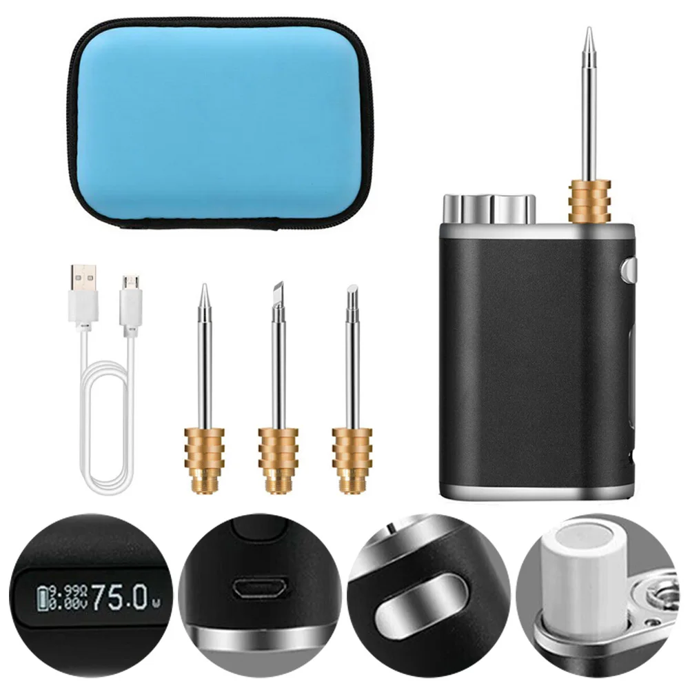 Portable Rechargeable Soldering Iron USB Wireless Battery Soldering Iron 1w-75w High Power Outdoor Soldering Iron With 3 Tips
Portable Rechargeable Soldering Iron USB Wireless Battery Soldering Iron 1w-75w High Power Outdoor Soldering Iron With 3 Tips