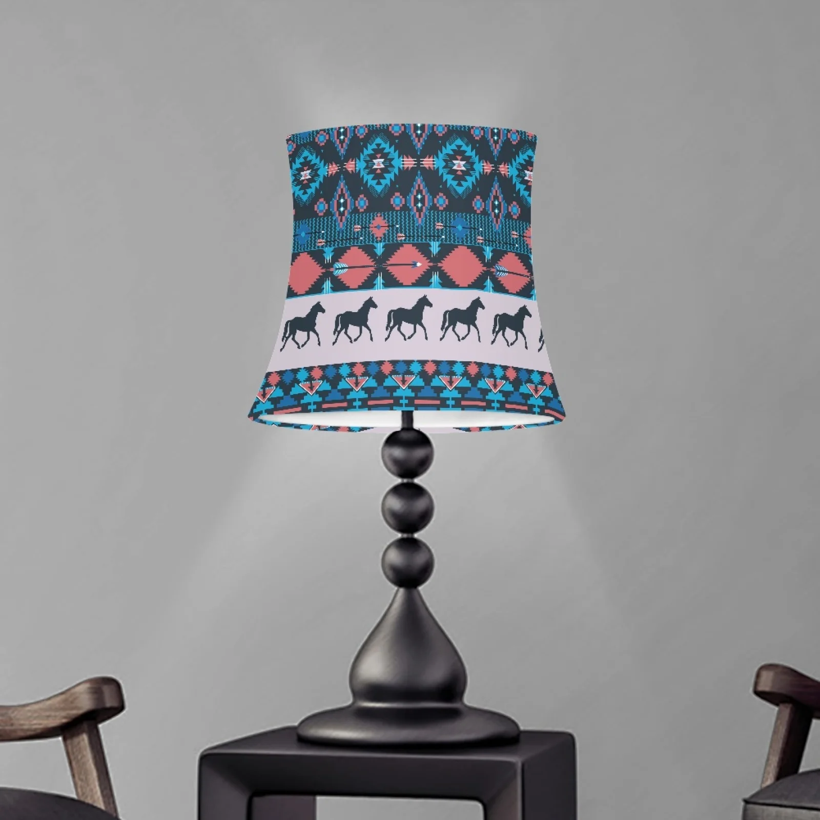 

Indian Tribal Horse Light Shade Cover Cylinder Lampshade Modern Light Shade for Table Lamp/ Wall Lamp/Floor Lamp Shade Covers