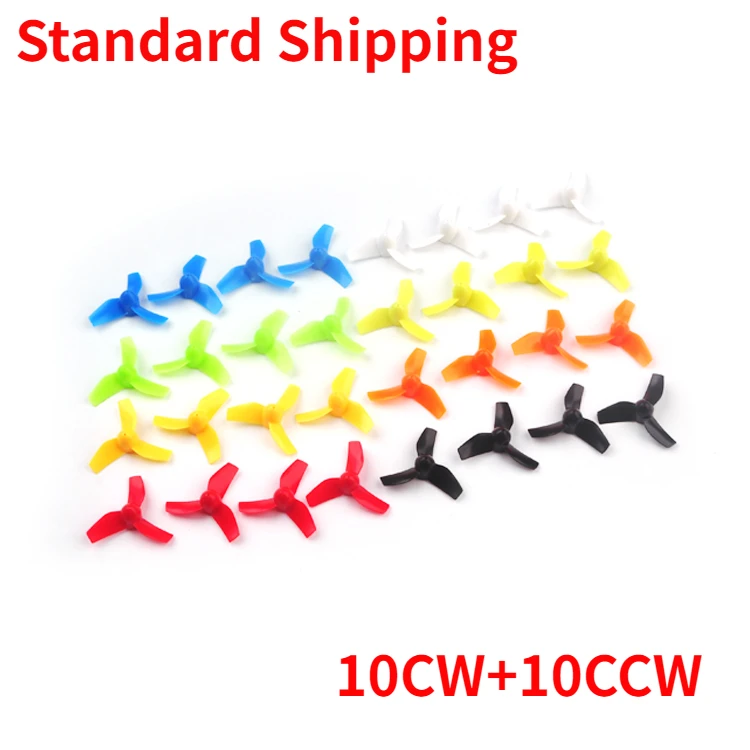

10Pairs(10CW+10CCW) 31mm 3-Blade Propeller 0.8mm Shaft for 614 615 Brushed Motor Blade Inductrix / H36 / Tiny6 FPV Tinywhoops
