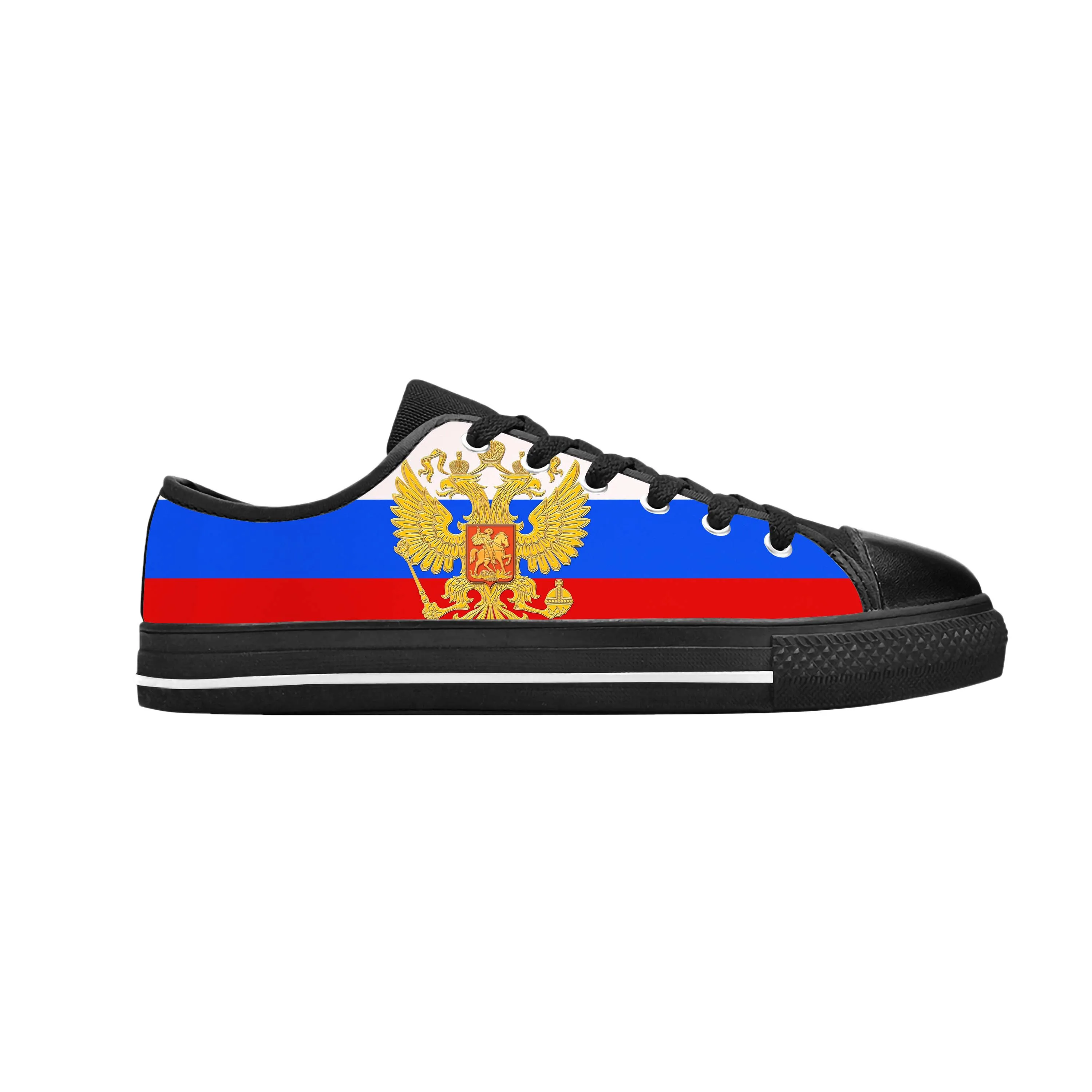 

Russia Russian Flag Patriotic Pride Funny Fashion Casual Cloth Shoes Low Top Comfortable Breathable 3D Print Men Women Sneakers