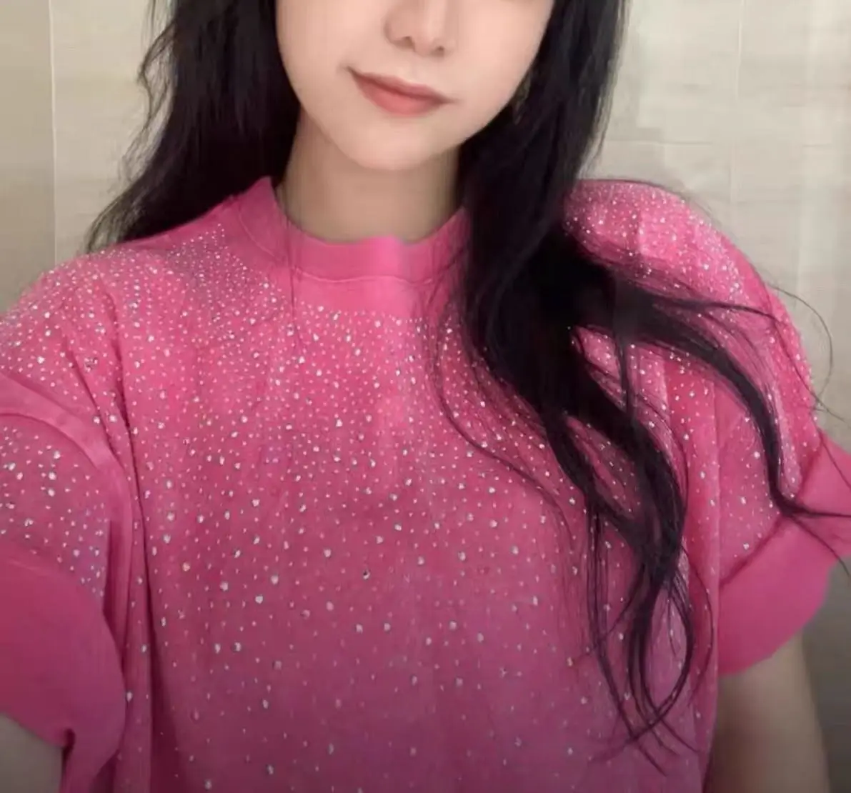 Diamonds High Street New Fashion Rose Red Short Sleeve Loose Casual T-shirt Women's Shinning Hot Drilling T-shirt Tee Top
Diamonds High Street New Fashion Rose Red Short Sleeve Loose Casual T-shirt Women's Shinning Hot Drilling T-shirt Tee Top
