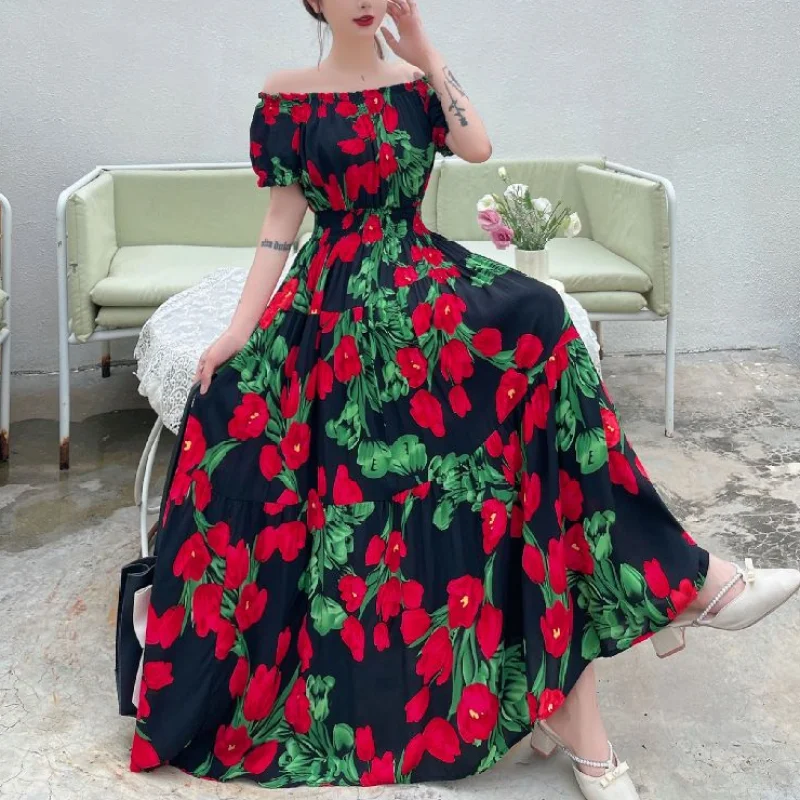 2024 Women's New Summer Spliced Printed Crew Neck Elegant Fashion Slim Short Sleeve Medium Length Cotton Silk Large Hem Dress
2024 Women's New Summer Spliced Printed Crew Neck Elegant Fashion Slim Short Sleeve Medium Length Cotton Silk Large Hem Dress