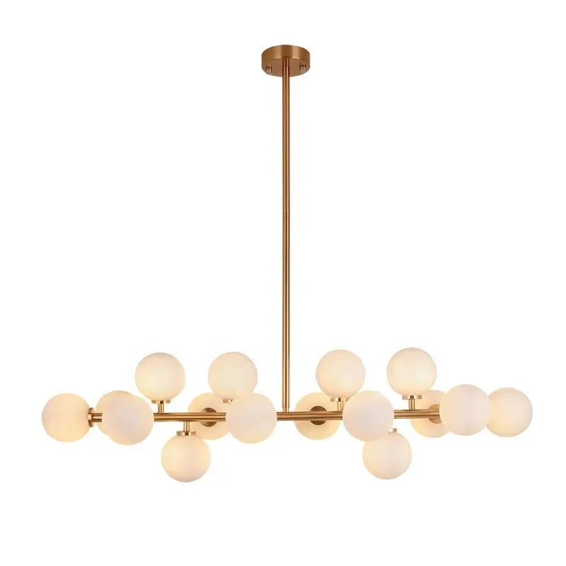 Biumart Nordic Modern Hotel Lighting Brass Copper Chandelier Lamp White Glass Ball LED Pendant Light
Biumart Nordic Modern Hotel Lighting Brass Copper Chandelier Lamp White Glass Ball LED Pendant Light