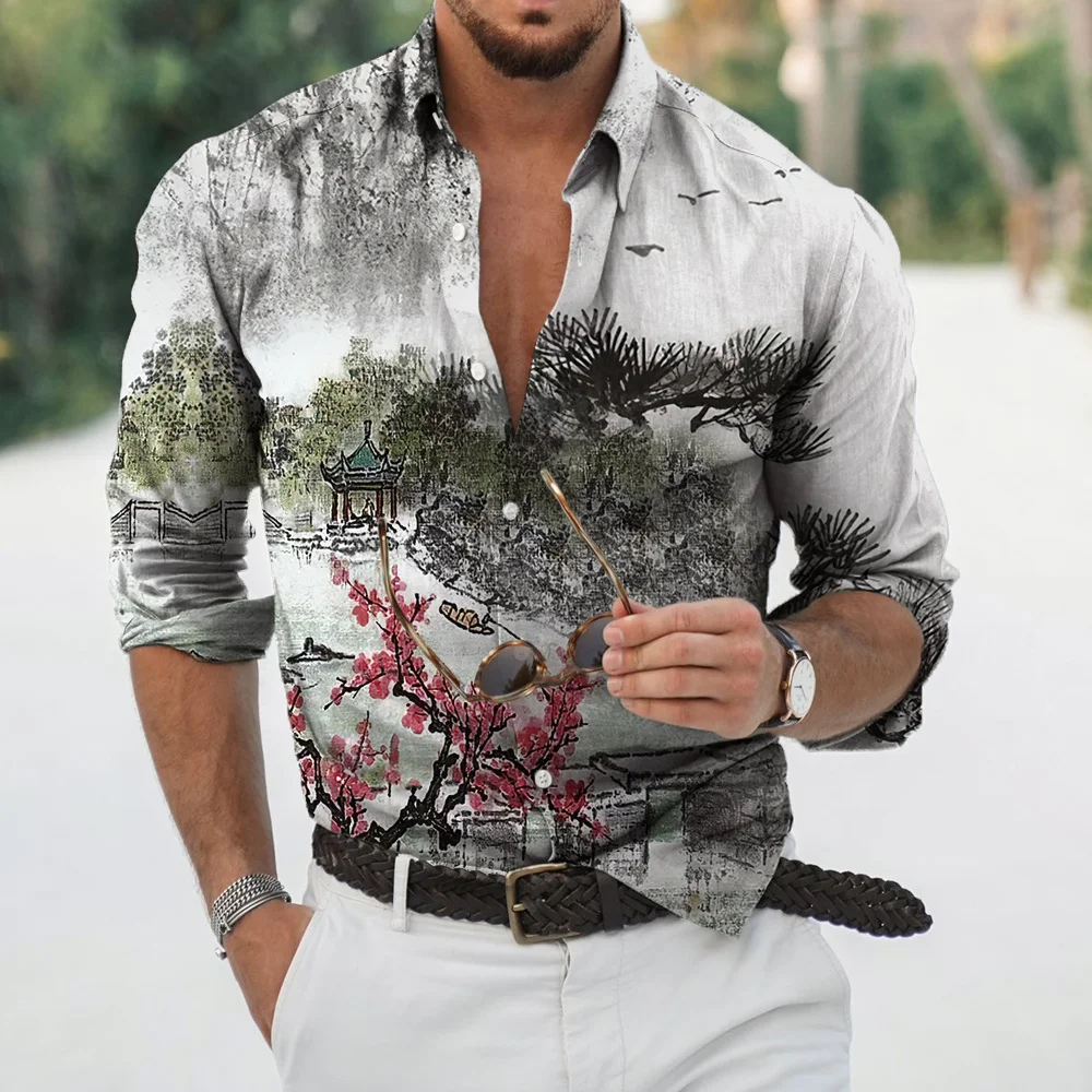 Autumn Men's Hawaiian Shirts 3D Printed Casual Long Sleeve Shirt Chinese Style Tops Tee Shirt Man Harajuku Scenery Blouse Camisa
Autumn Men's Hawaiian Shirts 3D Printed Casual Long Sleeve Shirt Chinese Style Tops Tee Shirt Man Harajuku Scenery Blouse Camisa