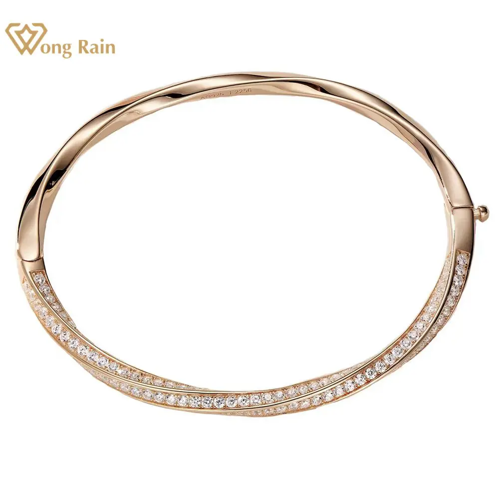 Wong Rain 925 Sterling Silver Lab Sapphire High Carbon Diamond 18K Gold Plated Gemstones Bangle Bracelet Fine Jewelry Wholesale
Wong Rain 925 Sterling Silver Lab Sapphire High Carbon Diamond 18K Gold Plated Gemstones Bangle Bracelet Fine Jewelry Wholesale