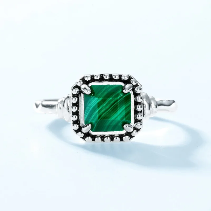 S925 Sterling Silver Malachite Ring Women Natural Gemstone Fine Jewelry Accessories Malachite Crystal Square Rings Adjustable
S925 Sterling Silver Malachite Ring Women Natural Gemstone Fine Jewelry Accessories Malachite Crystal Square Rings Adjustable