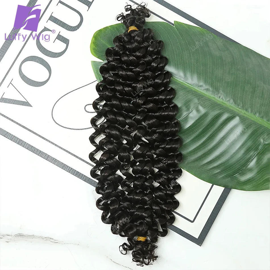

3c Kinky Curly Locks Hair Extensions Microlocs Human Braiding Hair Bulk Hair For Braiding Double Drawn Box Crochet Braids Luffy