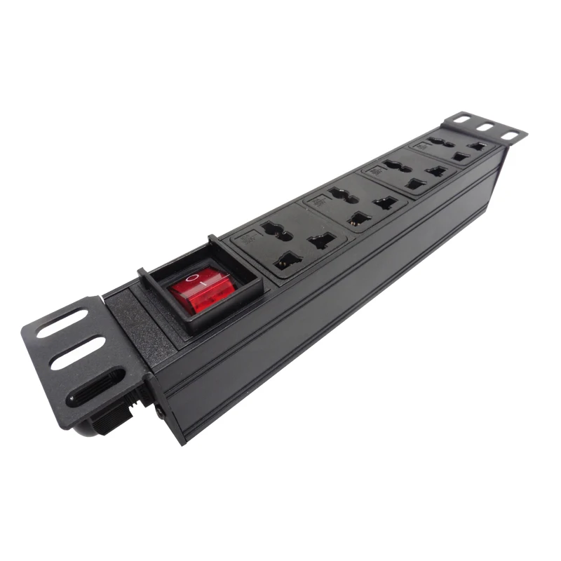 

PDU Power Strip 10A Universal Socket 1U 2 Unit Network Cabinet Rack Aluminum alloy Lightning protection module 16A 4000W