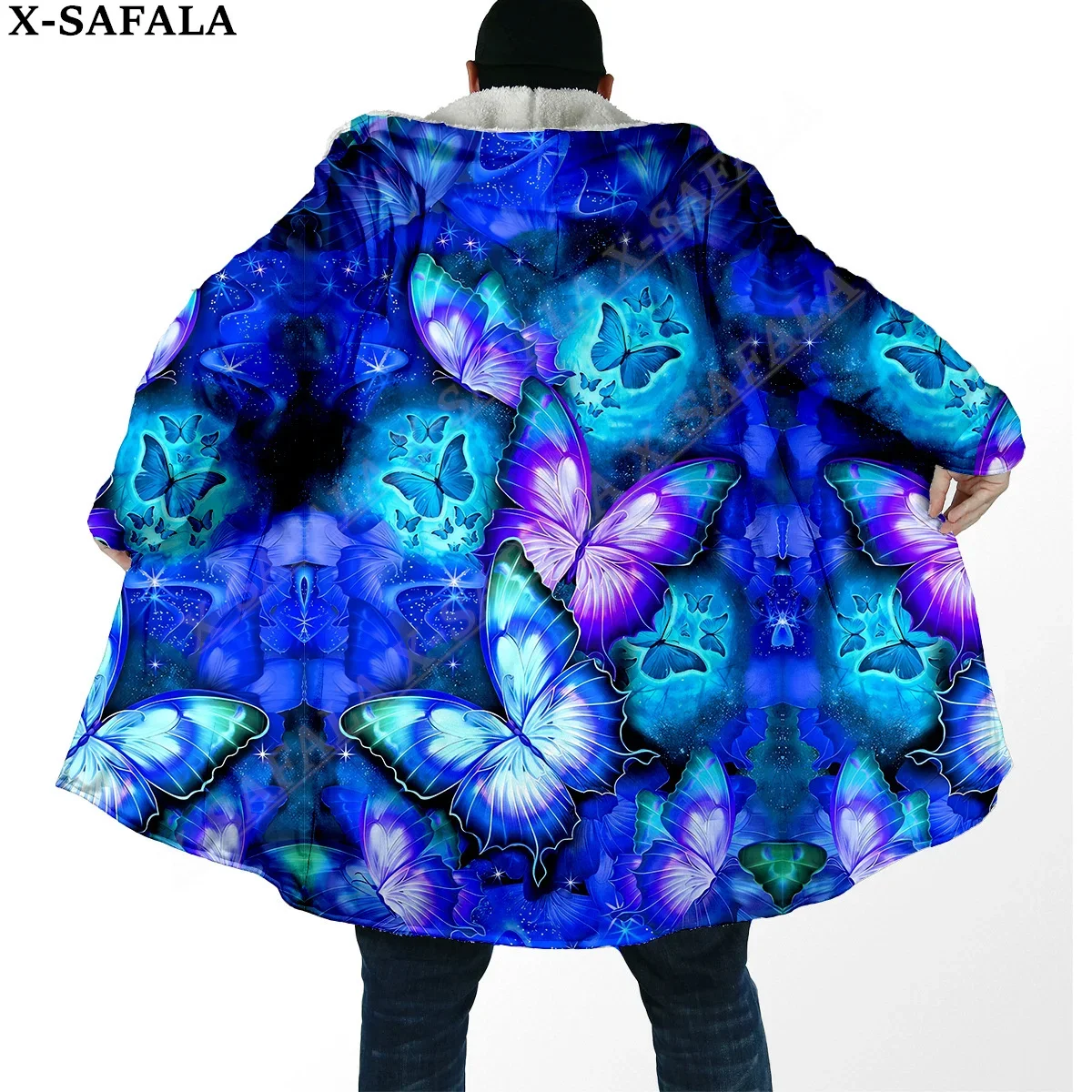 Colorful Butterfly Trippy Psychedelic Overcoat Coat 3D Print Thick Warm Hooded Cloak Men Windproof Fleece Unisex Casual-5
Colorful Butterfly Trippy Psychedelic Overcoat Coat 3D Print Thick Warm Hooded Cloak Men Windproof Fleece Unisex Casual-5