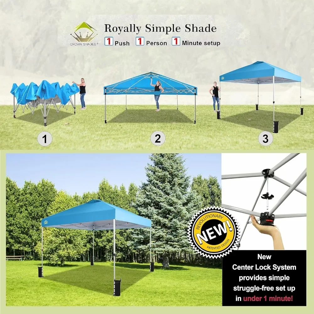 Sky Blue Tourist Tent 4 Ropes 8 Stakes 10x10 Pop Up Canopy Patented Center Lock One Push Instant Popup Outdoor Canopy Tent Tents
Sky Blue Tourist Tent 4 Ropes 8 Stakes 10x10 Pop Up Canopy Patented Center Lock One Push Instant Popup Outdoor Canopy Tent Tents