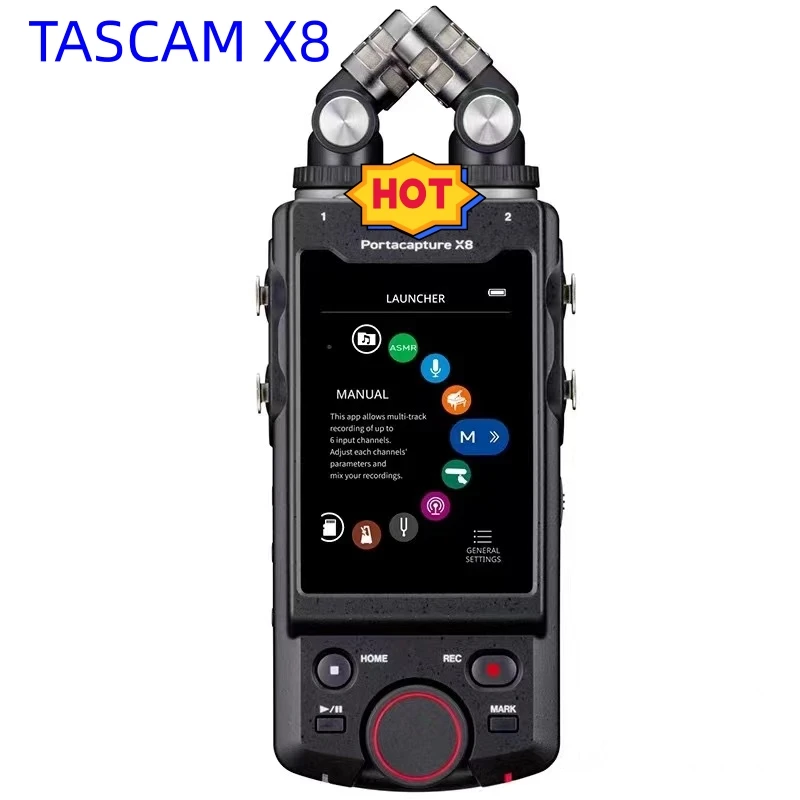 

TASCAM X8 high-res Multi-track Handheld Recorder with new Launcher system,3.5-inch color touch panel and SB Audio Interface