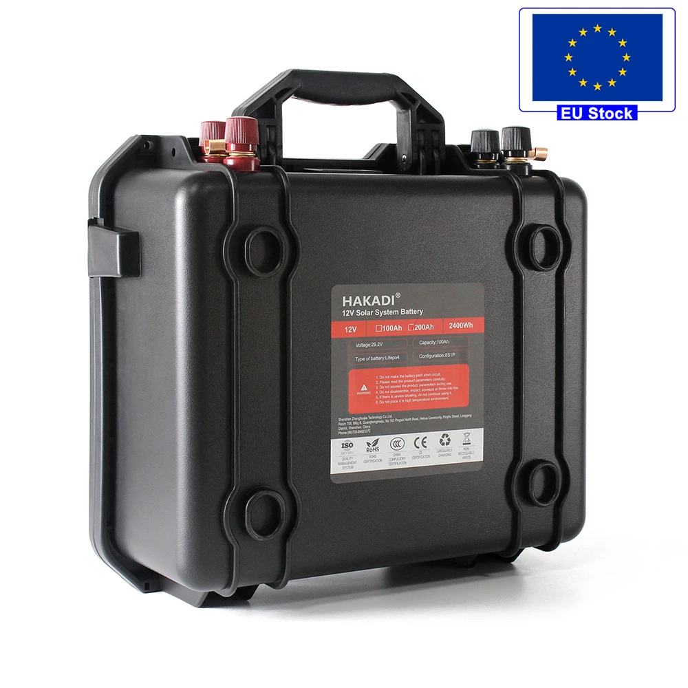 HAKADI LiFePo4 Rechargeable Battery 12V 200Ah Lithium Battery Pack For RV Solar Energy Storage+Charger EU Stock
HAKADI LiFePo4 Rechargeable Battery 12V 200Ah Lithium Battery Pack For RV Solar Energy Storage+Charger EU Stock