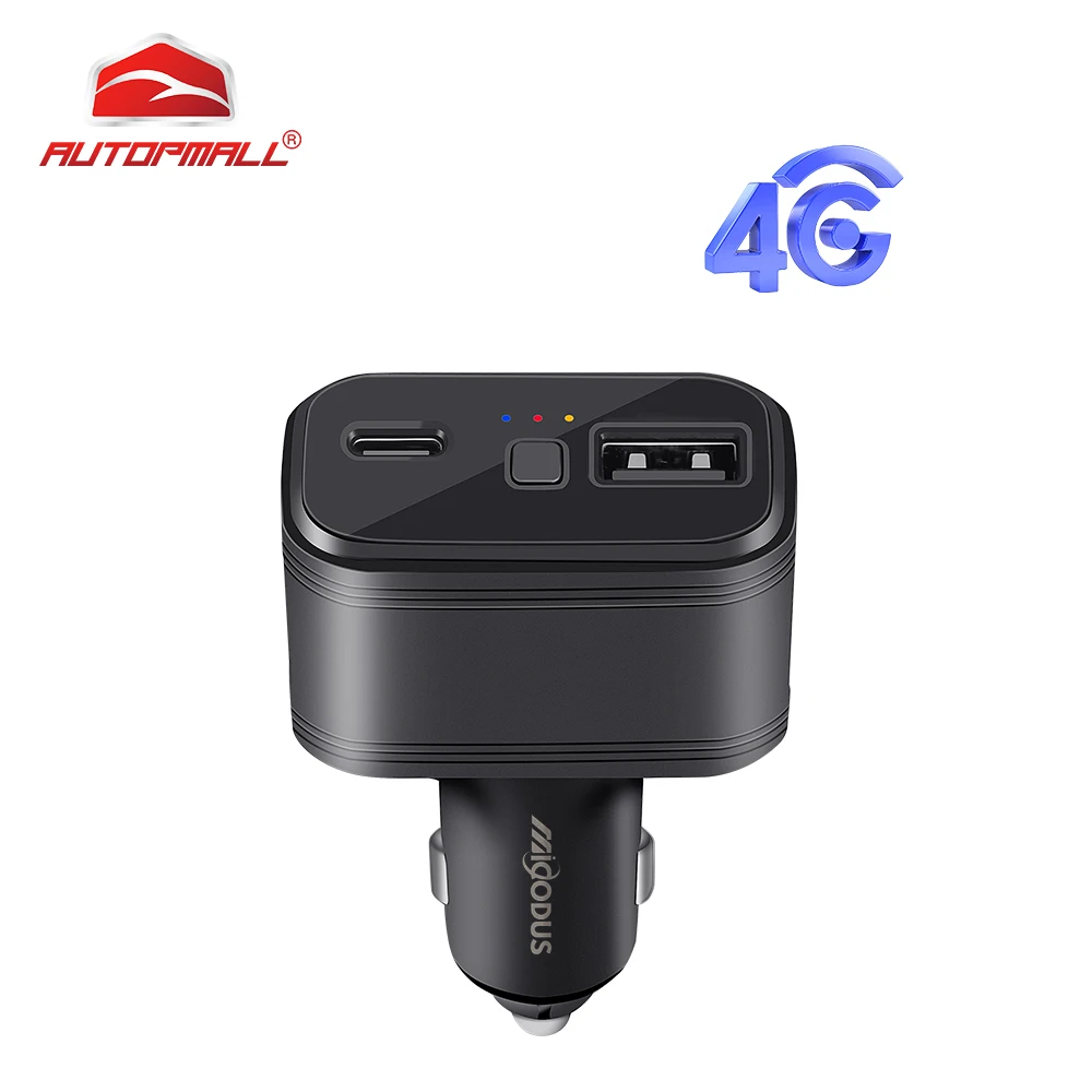 

New 4G Car Charger Type-C MV77G Smart GPS Locator Voice Monitor SOS GPS & LBS Positioning Multi-Alarms Free Web&APP Tracking