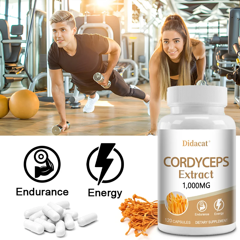 

Organic Cordyceps Capsules (Cordyceps Sinensis Mushroom Extract) - 1000 Mg Per Serving - Energy and Endurance Support
