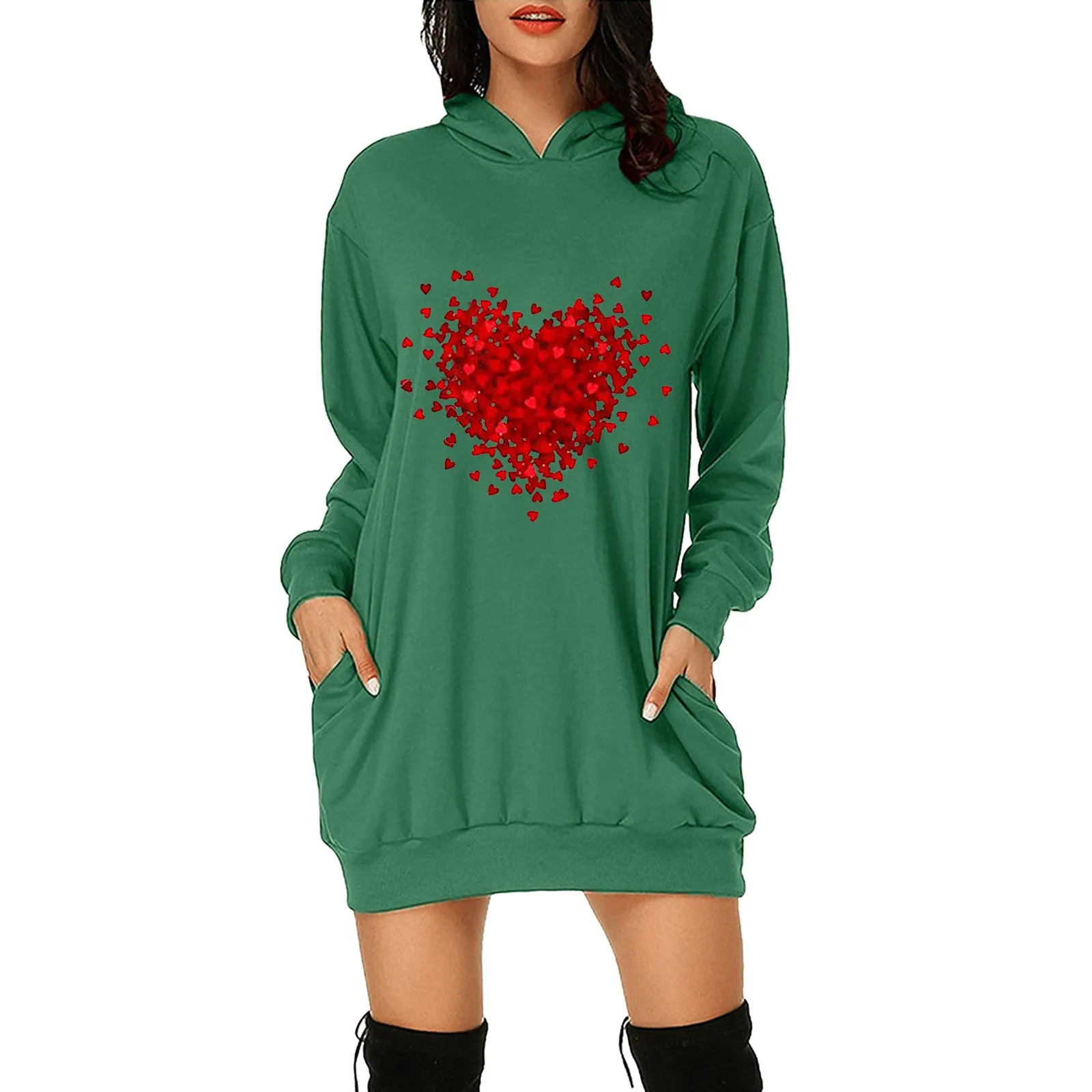 Fashion Love Heart Printed Hoodie Dress Valentines Day Gifts For Her Girlfriend Shift Sheath Mini Dresses Vestidos Ropa
Fashion Love Heart Printed Hoodie Dress Valentines Day Gifts For Her Girlfriend Shift Sheath Mini Dresses Vestidos Ropa