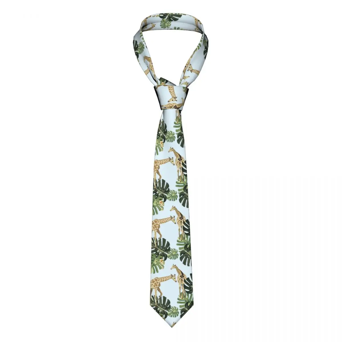 

Tropical Giraffe Wild Animal Men Necktie Slim Polyester 8 cm Classic Neck Tie for Mens Daily Wear Cravat Wedding Business