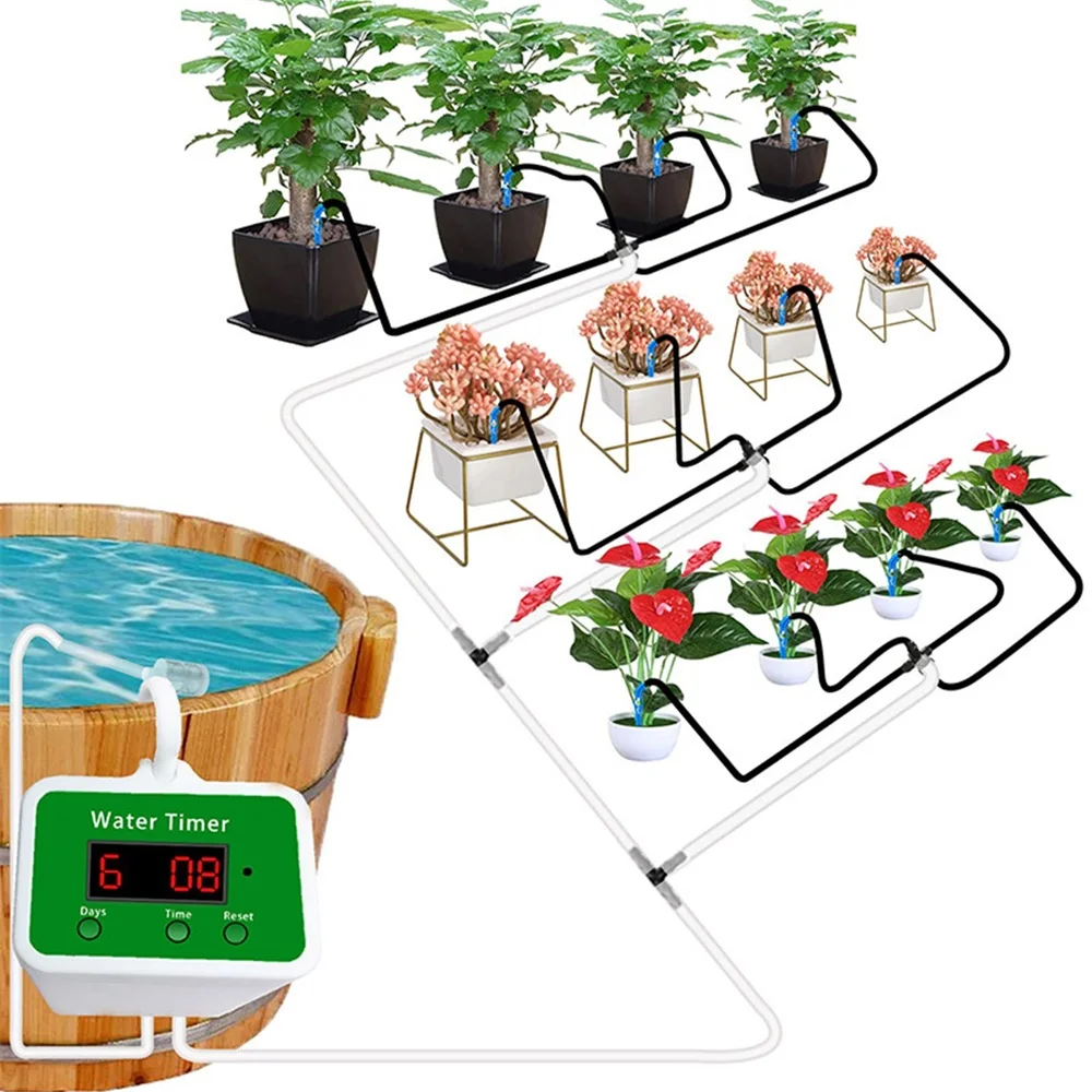 

Solar/USB Charging Automatic Watering Pump Controller Timing Watering Irrigation System Flowers Plants Sprinkler Drip Irrigation