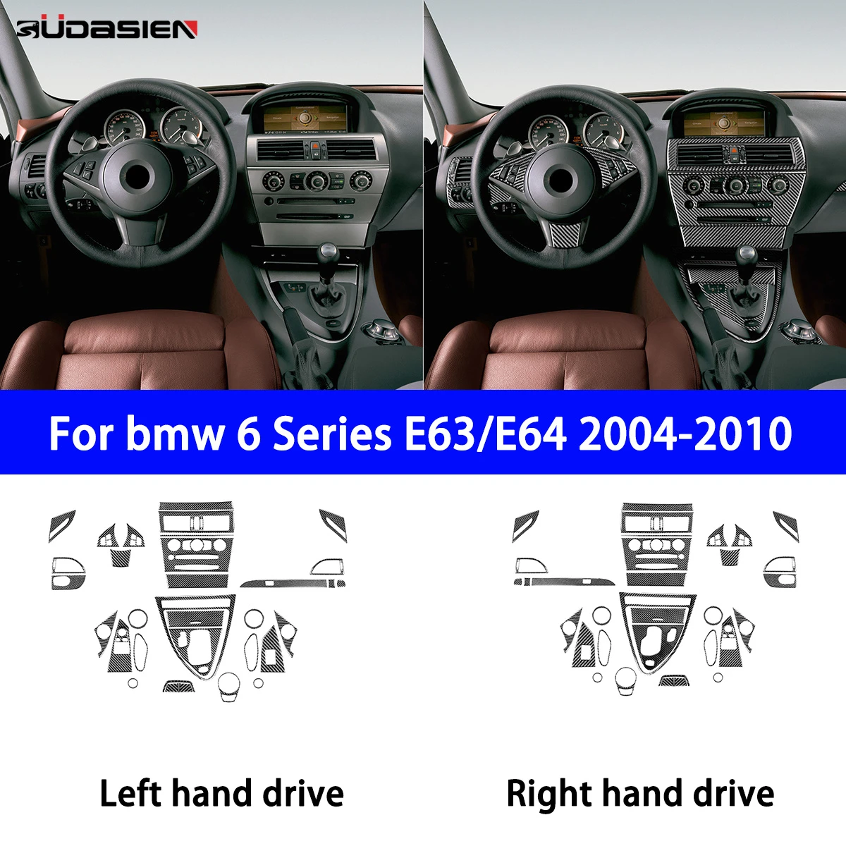 Suitable for BMW 6 Series E63 E64 2004-2010 Car Interior Complete Set of Panel Decoration Stickers Carbon Fiber Accessories.
Suitable for BMW 6 Series E63 E64 2004-2010 Car Interior Complete Set of Panel Decoration Stickers Carbon Fiber Accessories.