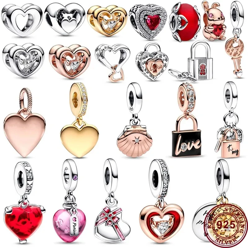 New Hot 925 Silver Shining Heart To Heart Connection Original Women's Padlock Logo Charm Used For Bracelet Pendant DIY Jewelry
New Hot 925 Silver Shining Heart To Heart Connection Original Women's Padlock Logo Charm Used For Bracelet Pendant DIY Jewelry