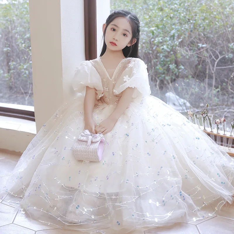 Kids Dresses Party Wedding Dress v neck embroidery beaded Children Pageant Gown sequins Girls PrincessTulle Dress Girl clothes
Kids Dresses Party Wedding Dress v neck embroidery beaded Children Pageant Gown sequins Girls PrincessTulle Dress Girl clothes
