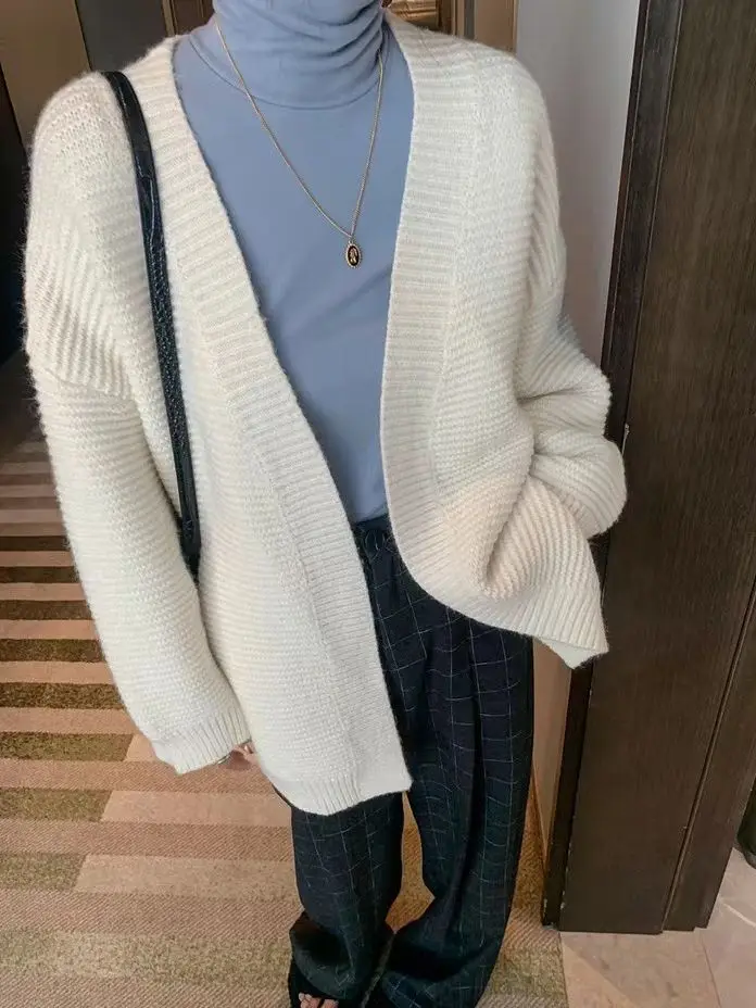 Women's Casual Loose Long Sleeve Open Stitch Cardigan Lady Autumn Winter Solid Color Knitted Jacket Streetwear Cardigan Outwear
Women's Casual Loose Long Sleeve Open Stitch Cardigan Lady Autumn Winter Solid Color Knitted Jacket Streetwear Cardigan Outwear