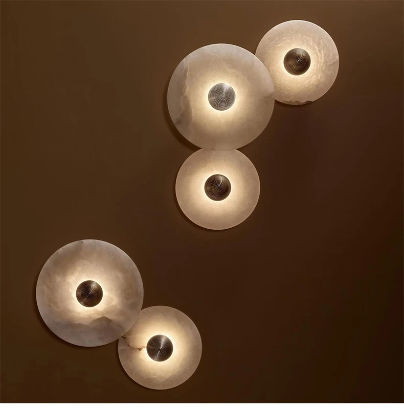 Natural Marble LED Wall Lamp Round Shape Gold Metal Free Collocation Lighting For Living Room Bedroom Aisle Tv Background Sconce Natural Marble LED Wall Lamp Round Shape Gold Metal Free Collocation Lighting For Living Room Bedroom Aisle Tv Background Sconce