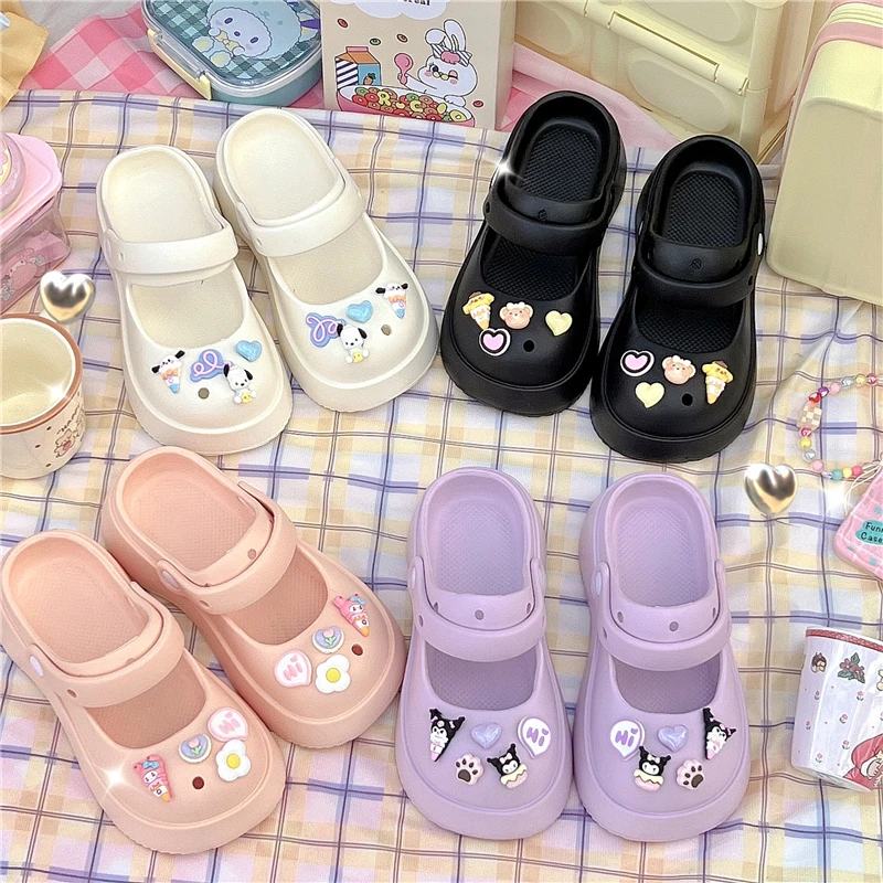 Новые милые сандалии Sanrio My Melody, модель куклы, пляжные сандалии, кавайные летние Нескользящие утолщенные тапочки из ЭВА, подарок для девочки
Новые милые сандалии Sanrio My Melody, модель куклы, пляжные сандалии, кавайные летние Нескользящие утолщенные тапочки из ЭВА, подарок для девочки