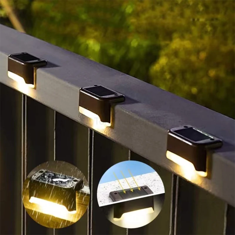 

Solar Deck Lights 8 Pack Outdoor Step Lights Waterproof Led Solar Lights for Railing Stairs Step Fence Yard Patio and Pathway