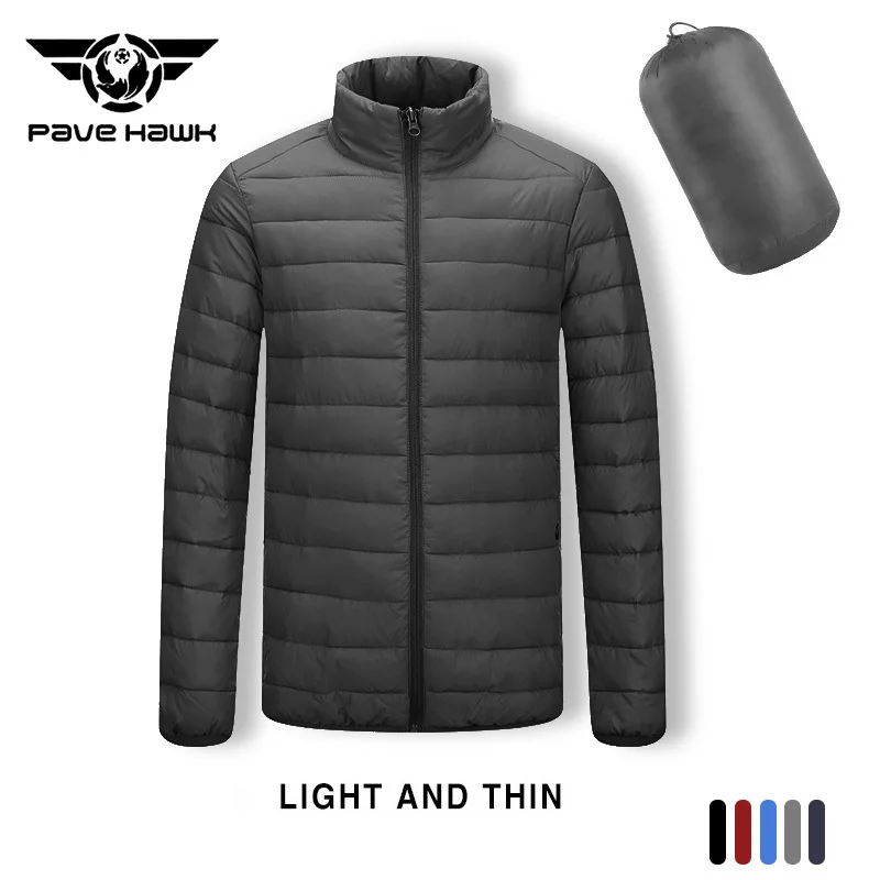 

Men Winter Padd Down Jackets Stand Collar Lightweight Short Parkas Windproof Waterproof Hiking Fishing Cold Resistant Male Coat