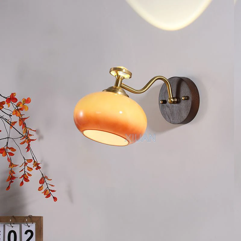 Vintage Retro Persimmon Wall Lamp with Effect on the Wall Glass Sconce Bedroom Bedside Wall Lamp for Living Room Hotel Lighting
Vintage Retro Persimmon Wall Lamp with Effect on the Wall Glass Sconce Bedroom Bedside Wall Lamp for Living Room Hotel Lighting