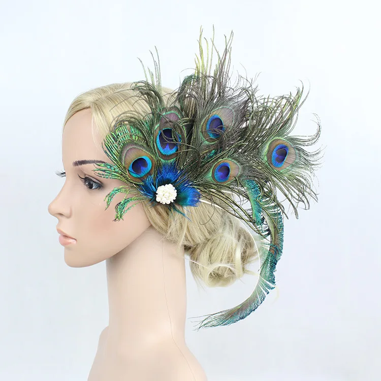 Fascinator 1920s Peacock Feather Headband Clothing Hairpin Head Trim Side Clip Performance Party Jewelry Accessories Bride
Fascinator 1920s Peacock Feather Headband Clothing Hairpin Head Trim Side Clip Performance Party Jewelry Accessories Bride