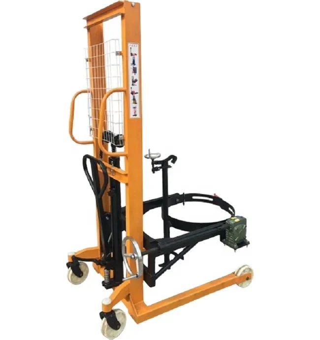 

Hot Sale 350kg Manual Forklift Oil Drum Lifting Stacker Hydraulic Hand Drum Stacker For Pouring