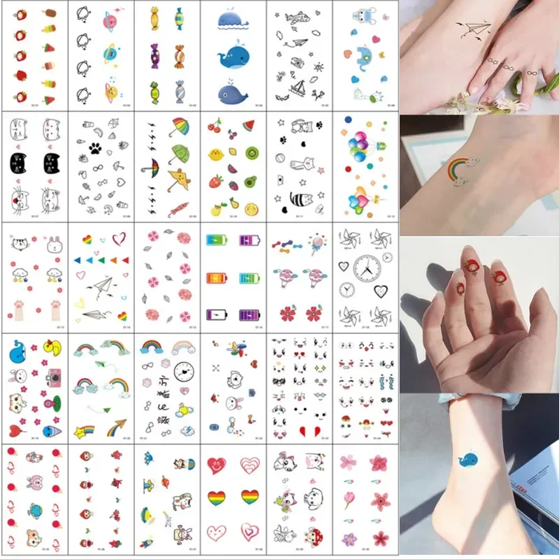 

30pcs/set Temporary Tattoo Stickers Tatouage Temporaire Femme Small Cute Fake Tatoo for Finger Hands Wrist Body Women Waterproof