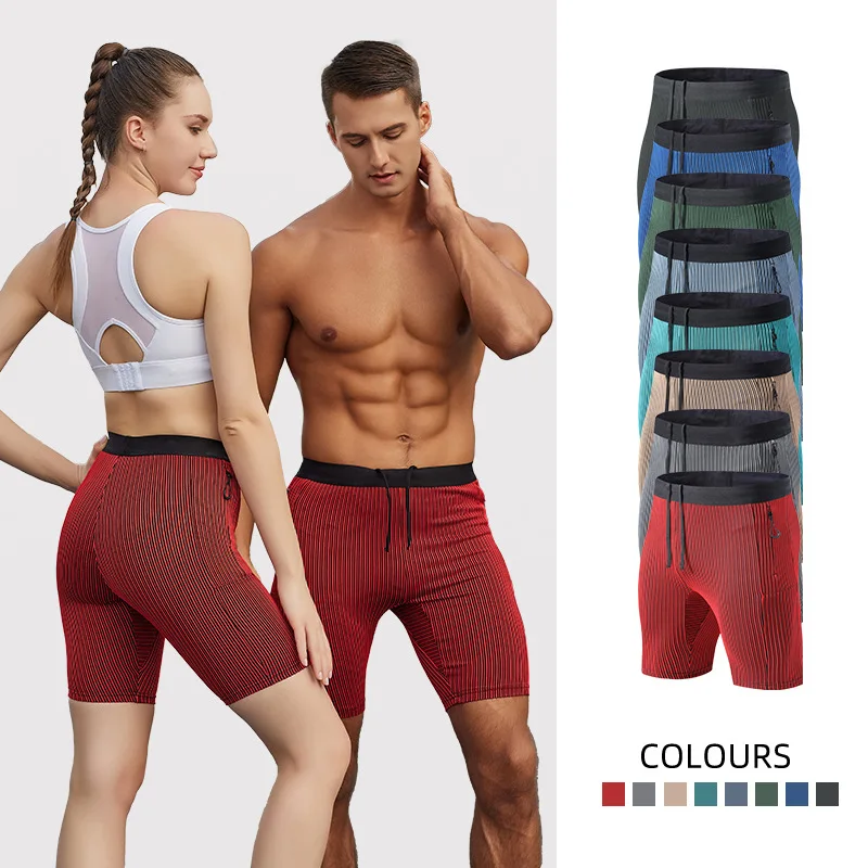 

Couple Running Quick-drying with Pockets Skinny Sport Shorts Fitness Five-point Basketball Training Sportswear Compression Pants