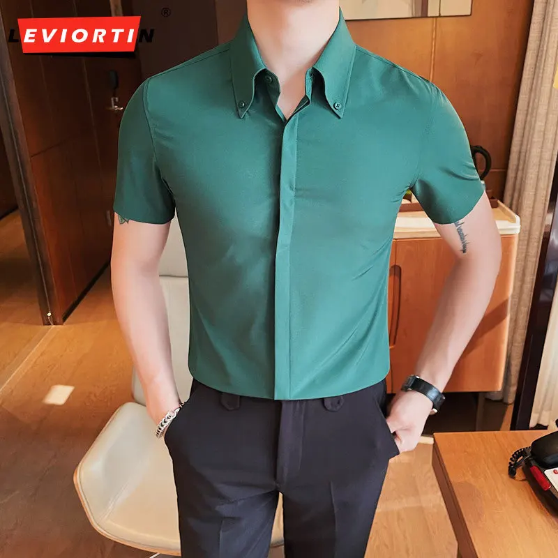 Plus Size 4XL-S Summer Short Sleeve Shirts For Men Clothing 2023 Business Formal Wear Slim Fit Casual Prom Tuxedo Dress Blouses
Plus Size 4XL-S Summer Short Sleeve Shirts For Men Clothing 2023 Business Formal Wear Slim Fit Casual Prom Tuxedo Dress Blouses
