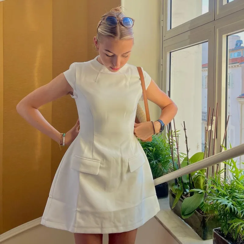 Women Sexy Slim Mini Dress Solid Color Pockets High Waist O-neck Short Sleeve A-line Dresses, Fashion Lady Elegant Vestidos 4 Mallzona S72c37ebea9a24e6496dc5cd51e4cf39e0 Women Sexy Slim Mini Dress Solid Color Pockets High Waist O-neck Short Sleeve A-line Dresses, Fashion Lady Elegant Vestidos Mallzona