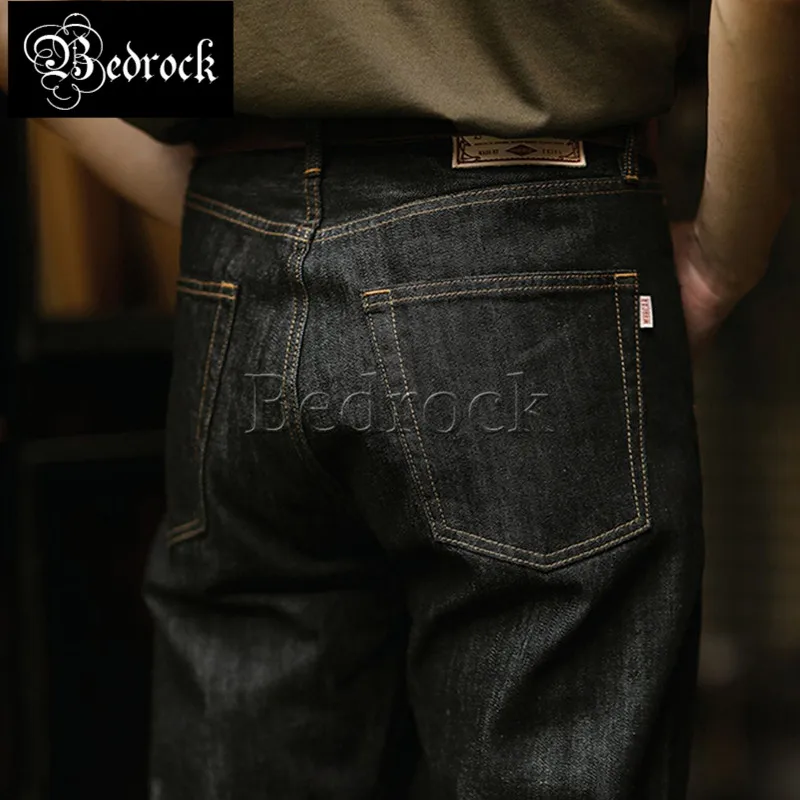 

MBBCAR 14.5oz high quality vintage one washed versatile slim pencil pants Amekaji indigo raw denim 100 cotton jeans men 7395