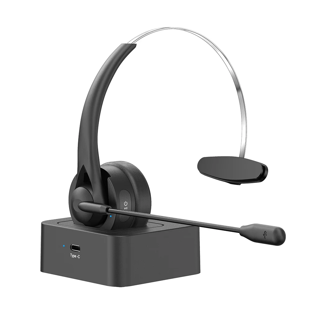 S72c520adc14346b5b527b832a0184624P Bluetooth 5.4 Wireless Headset Adjustable Microphone Noise Canceling Headset Call Center Headset For Mobile Phones Wireless Char