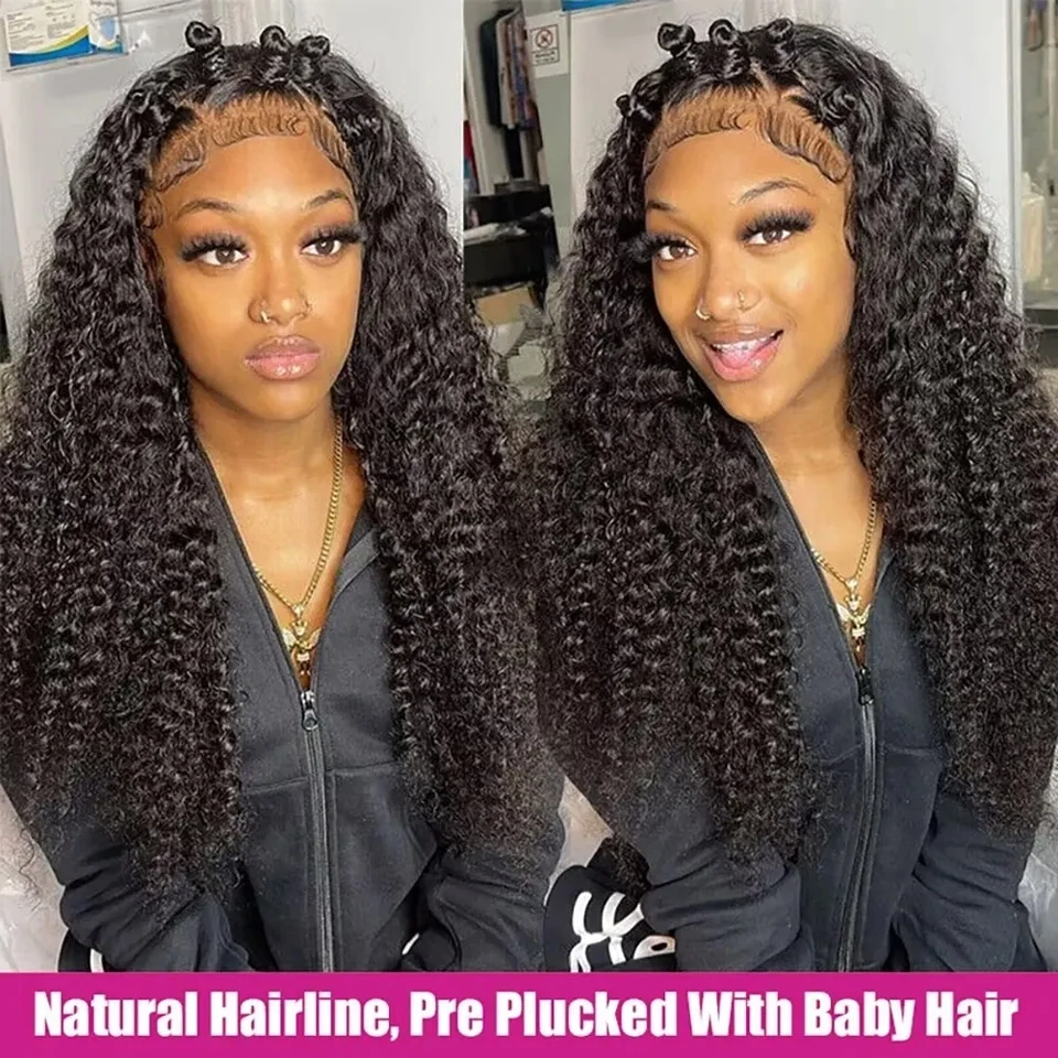 

Lumiere Kinky Curly Human Hair Wigs Lace Frontal 13x4 6x4 HD Wig Pre Plucked 4x4 Lace Closure Wig Indian Remy Human Hair